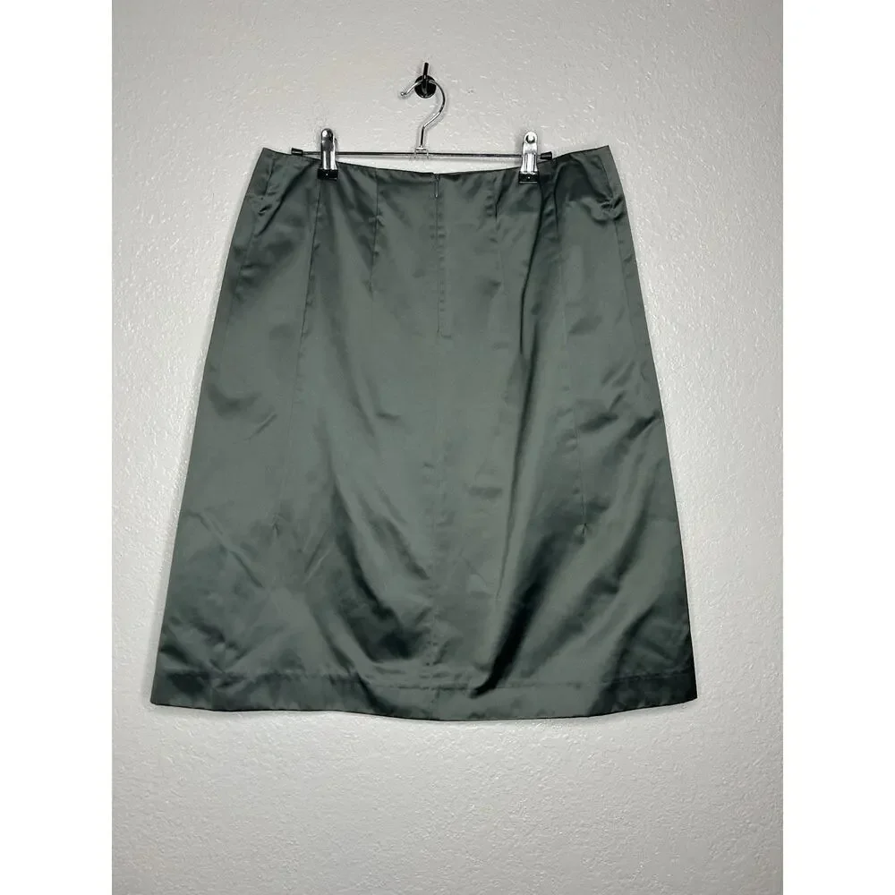 Ter Eat Bantine Gray A Line Skirt Zip Pockets Italian Size 46 US 10 New Designer - Picture 2 of 13